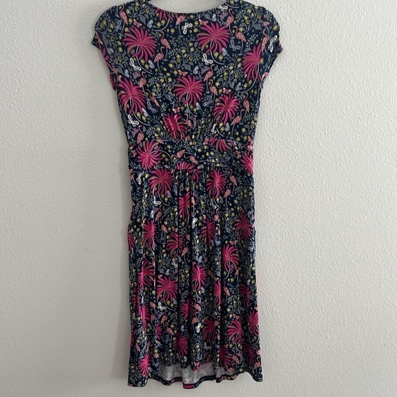Boden Amelie Jersey Dress Navy Tropical Print Size 4P - Picture 6 of 7